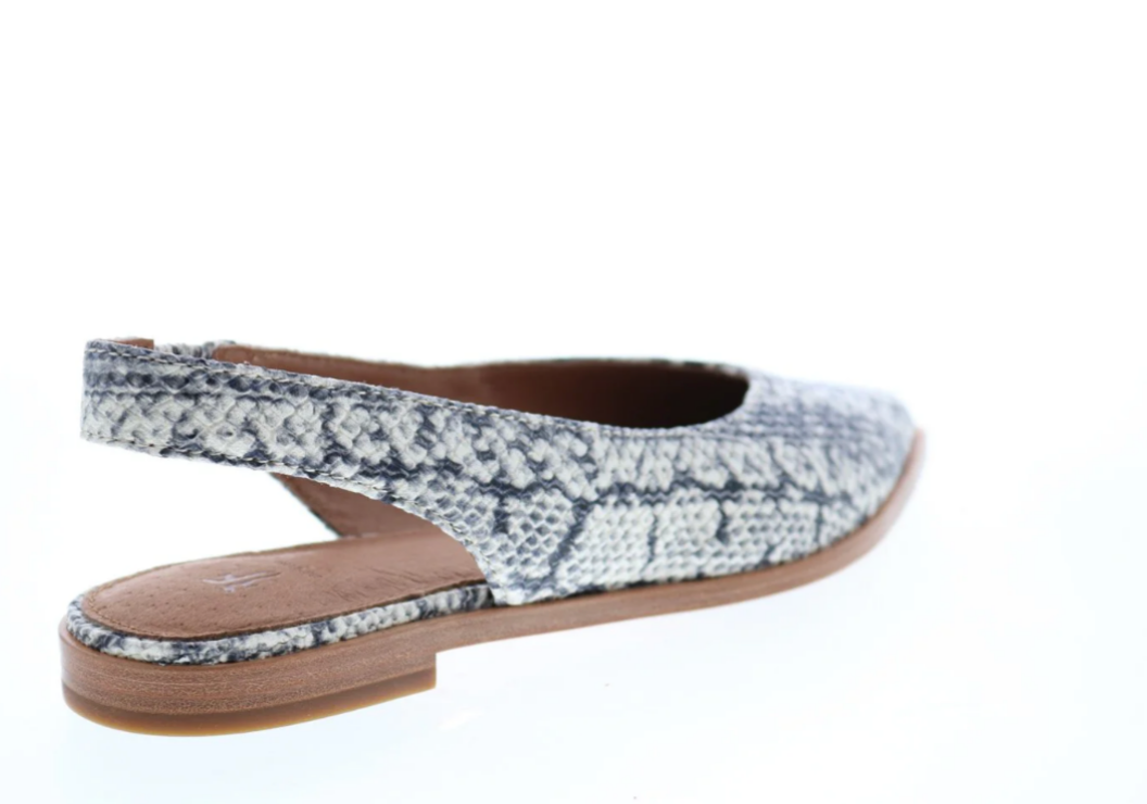 Frye "Kenzie Snake-Embossed Slingback" Flats