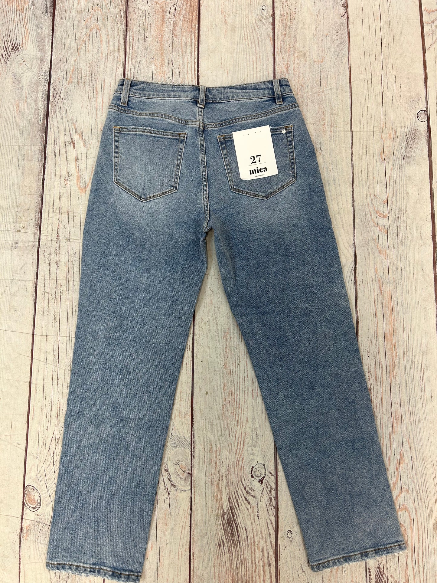 Mica Denim "High Wedge Straight Leg" Jeans