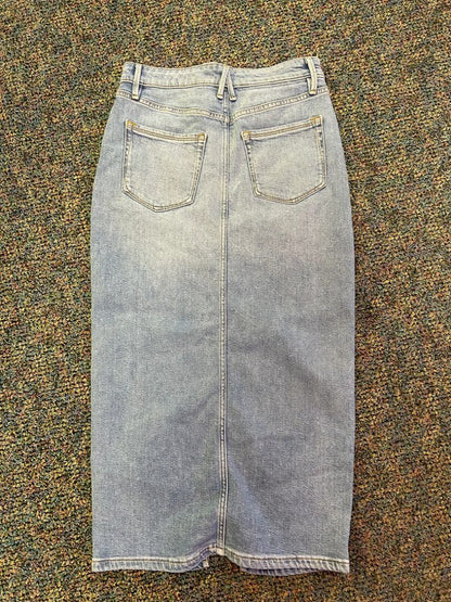 Good American Denim Front Slit Skirt