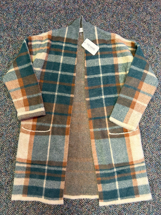 The Nines "Simply Perfect Plaid Soft Fuzzy Cardigan"