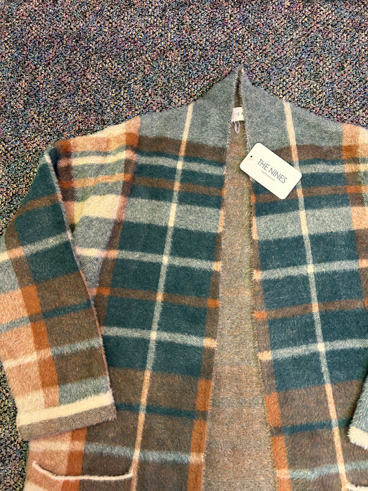 The Nines "Simply Perfect Plaid Soft Fuzzy Cardigan"