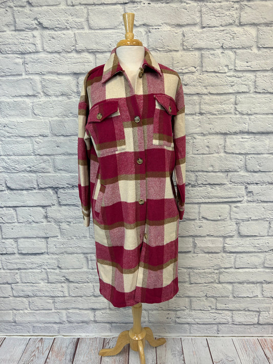 The Nines "Pink Plaid Shacket"