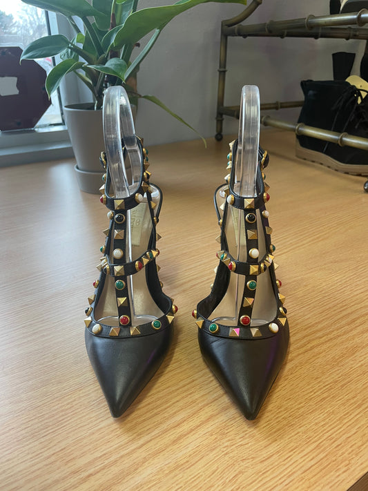 Valentino Garavani "Multi-Color Stone Stud" Heel