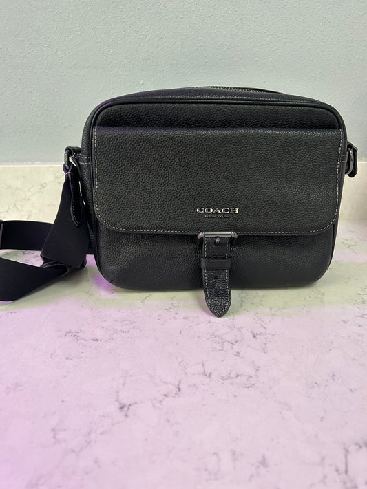 Coach "Hudson Crossbody Bag in Leather Black"