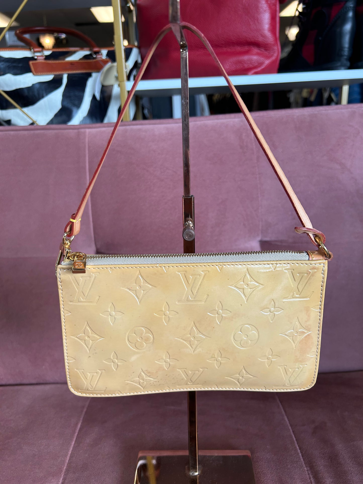 Louis Vuitton "Vintage Vernis Lexington Pochette in Beige"