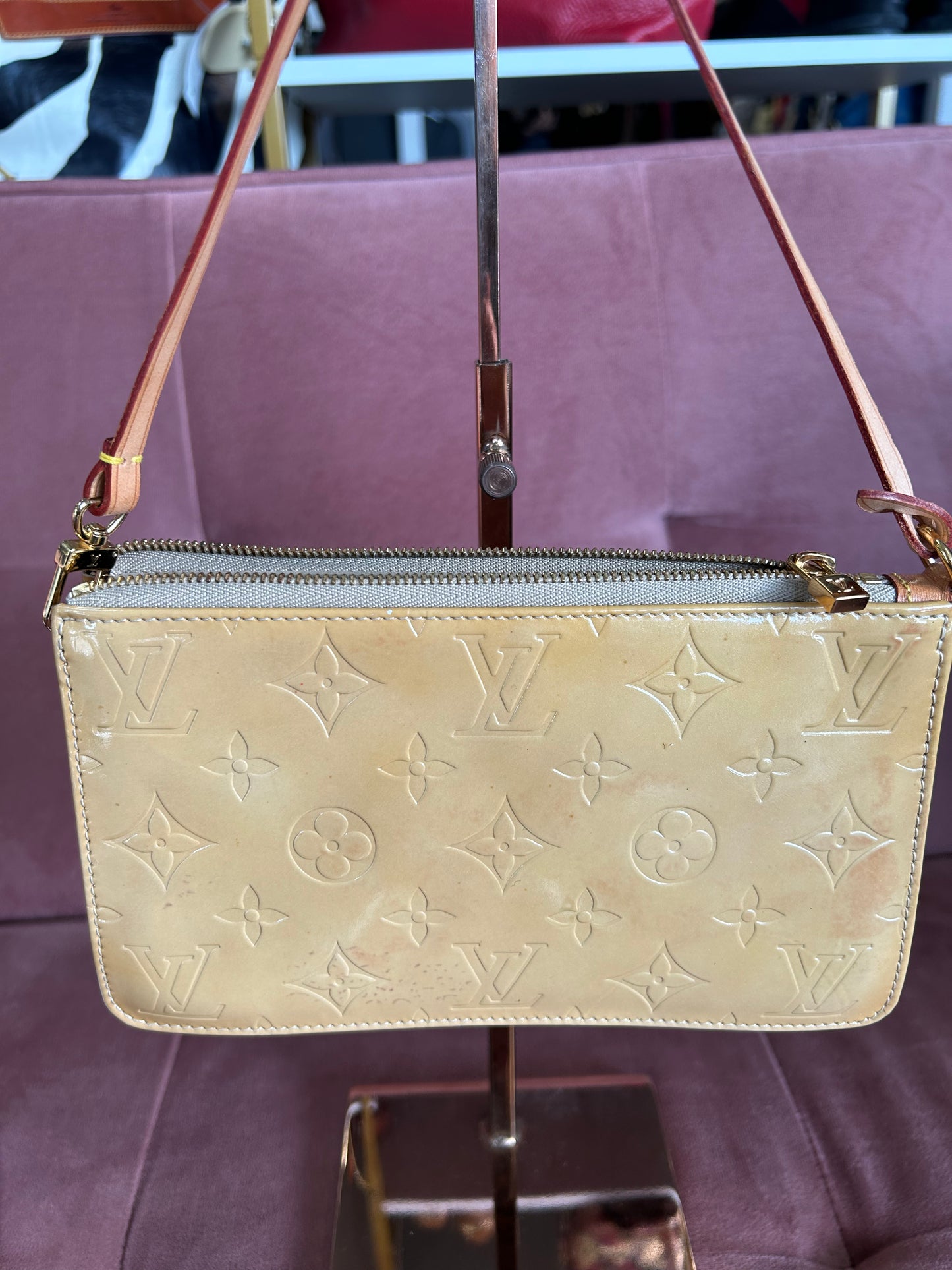 Louis Vuitton "Vintage Vernis Lexington Pochette in Beige"