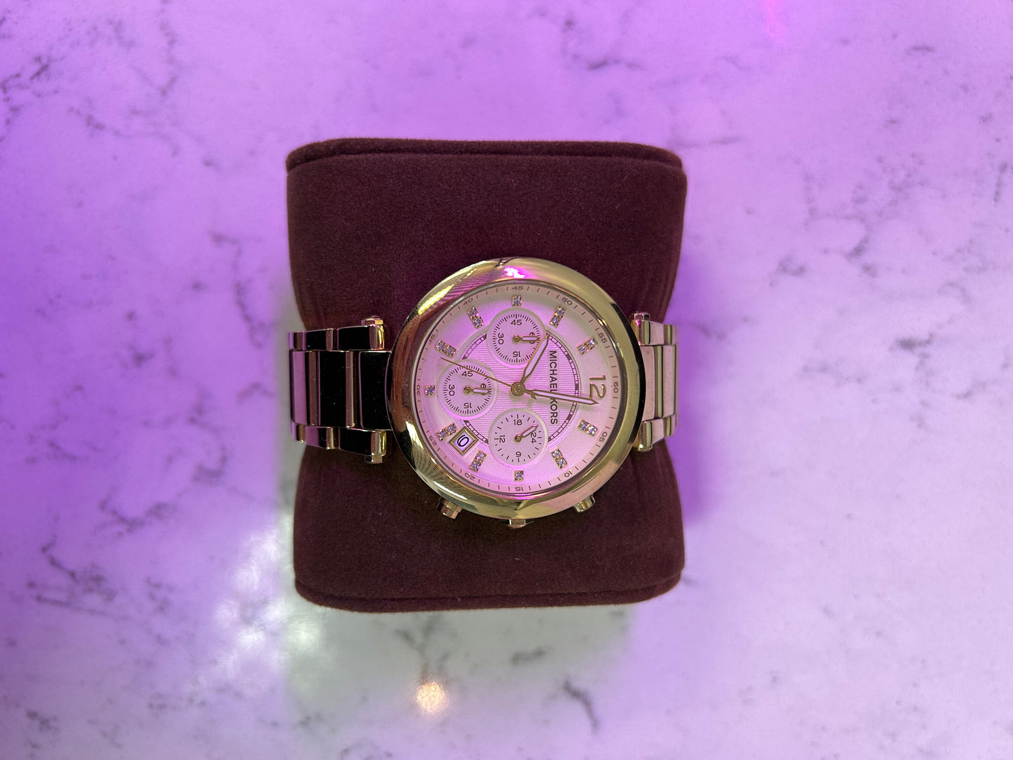 Michael Kors "Oversized Runway Gold Tone Watch"