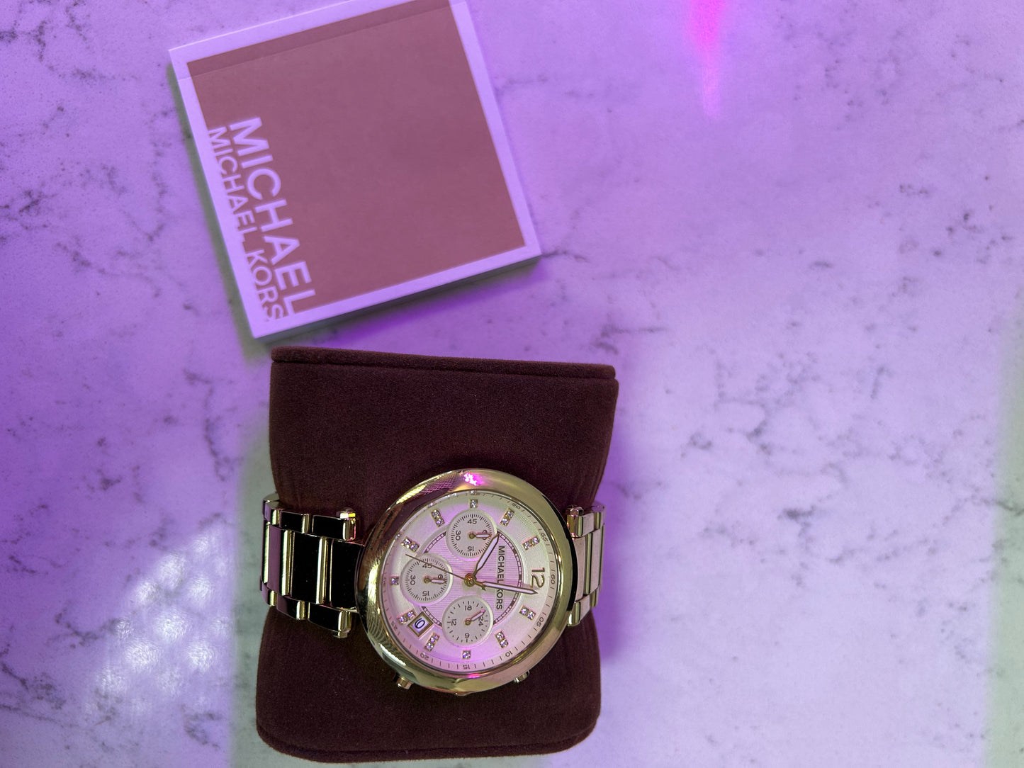 Michael Kors "Oversized Runway Gold Tone Watch"