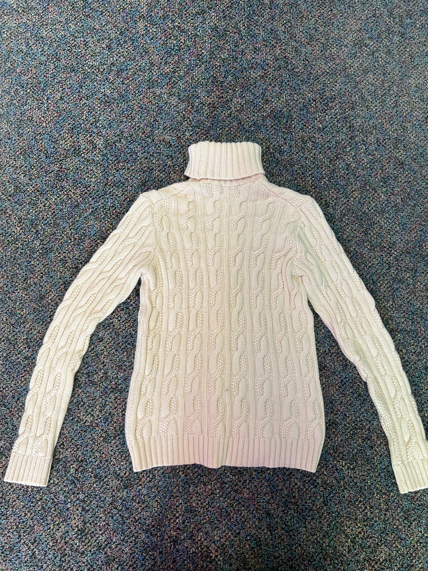 Neiman Marcus "Cream Cable-Knit Cashmere Turtleneck"