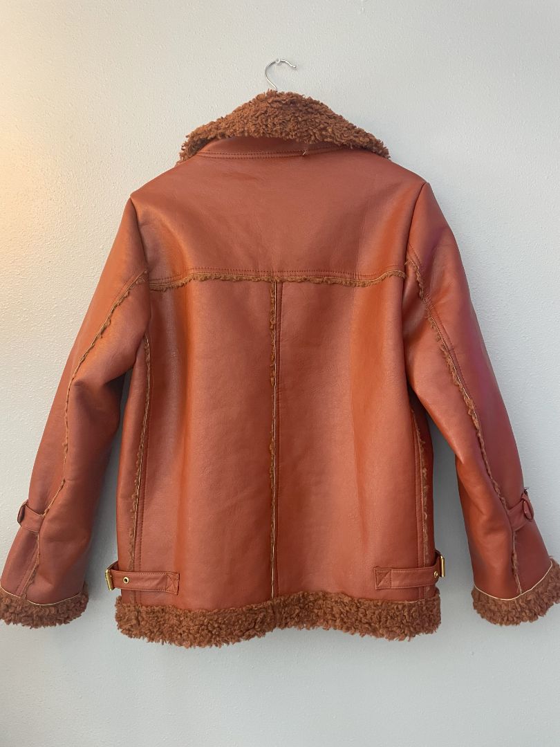 Hutch Faux Leather & Sherpa Coat
