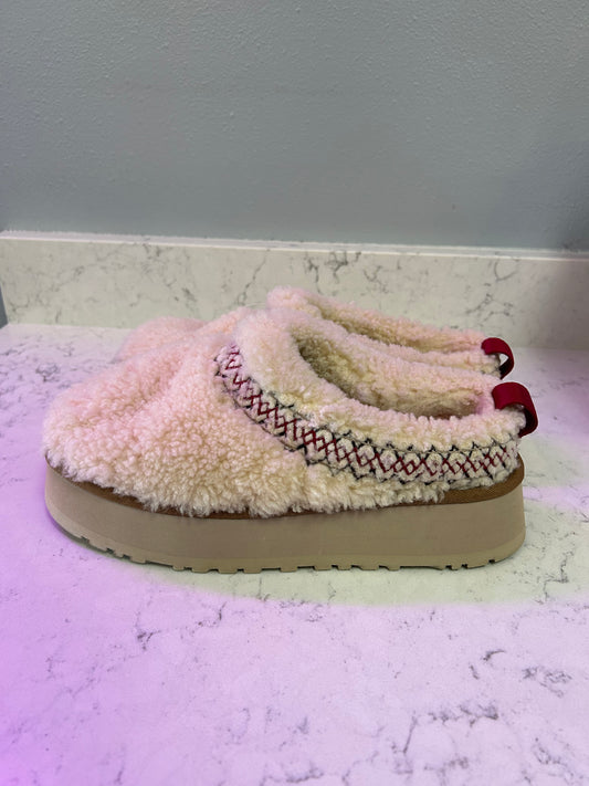 Ugg "Tazz Shearling Braided Flatform Slippers"