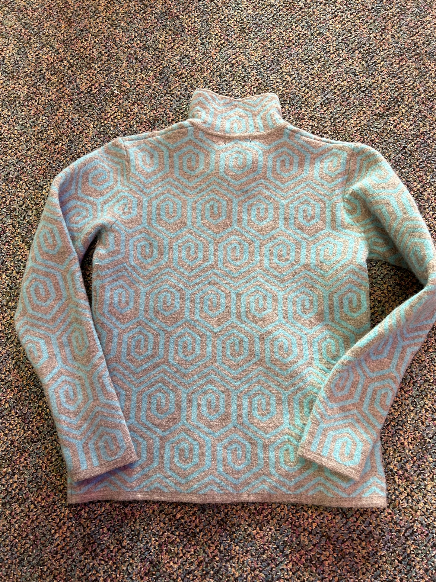 Neve "Blue and Gray Wool Quarter-Zip"