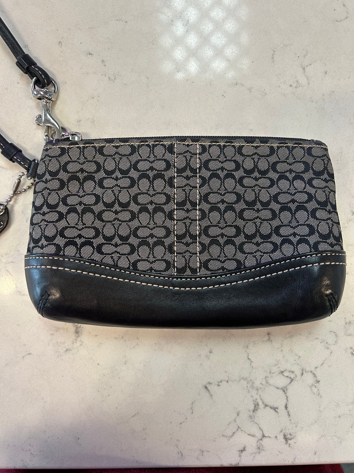 Coach "Gray Signature Logo Wristlet"