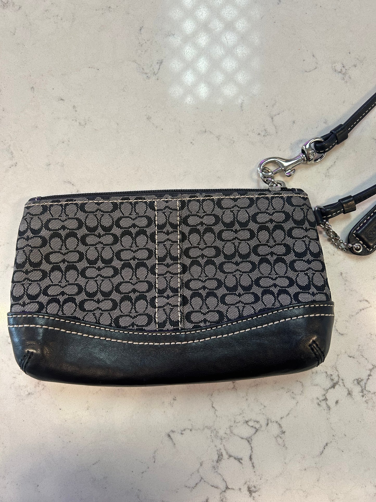 Coach "Gray Signature Logo Wristlet"