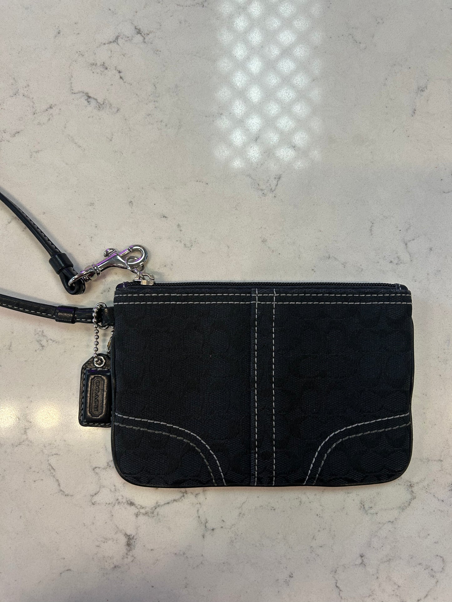 Coach "Signature Logo Black Wristlet"