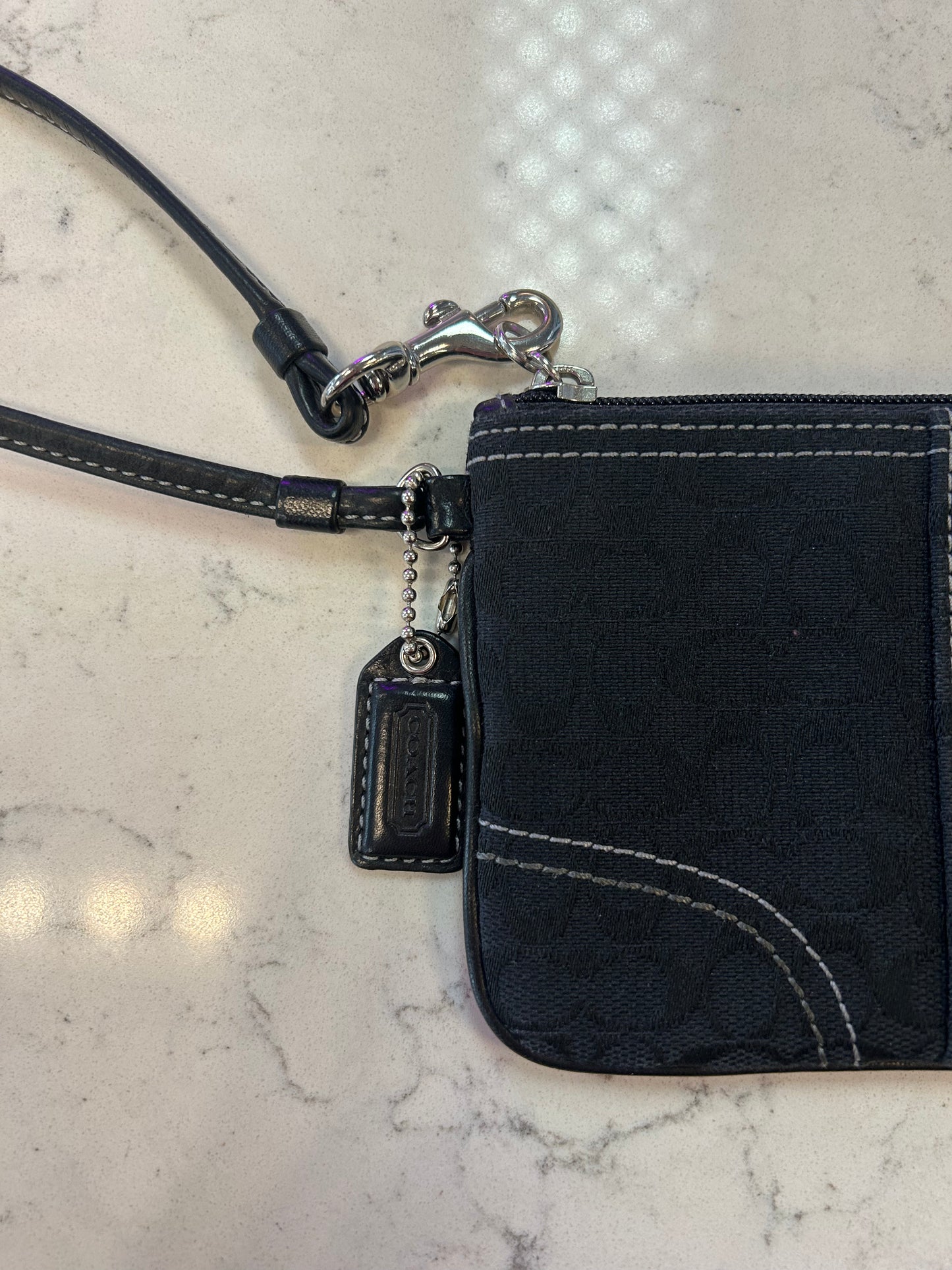 Coach "Signature Logo Black Wristlet"