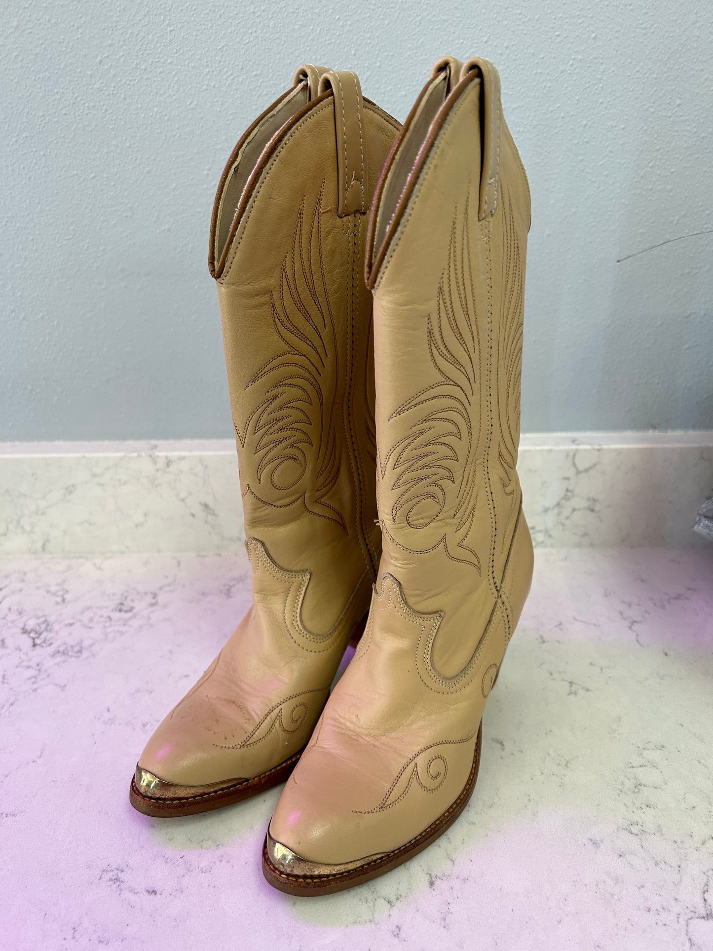 Acme "Ivory and Gold Cowboy Boot"