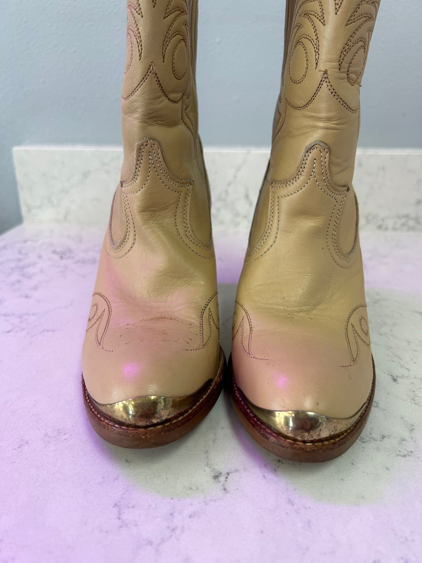 Acme "Ivory and Gold Cowboy Boot"