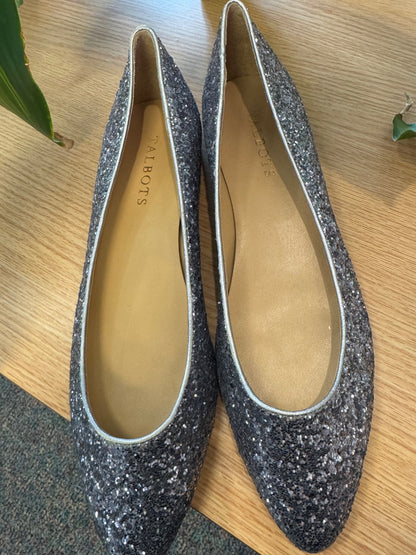Talbots 9 Silver NWOB Sparkle  Almond toe Flats