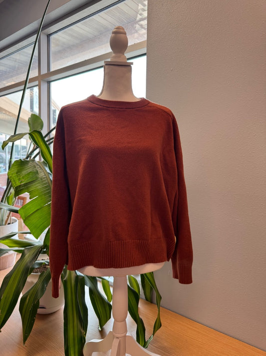 Banana Republic XXL Orange Ucut LS knit sweater plain