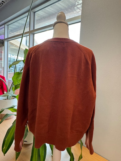 Banana Republic XXL Orange Ucut LS knit sweater plain