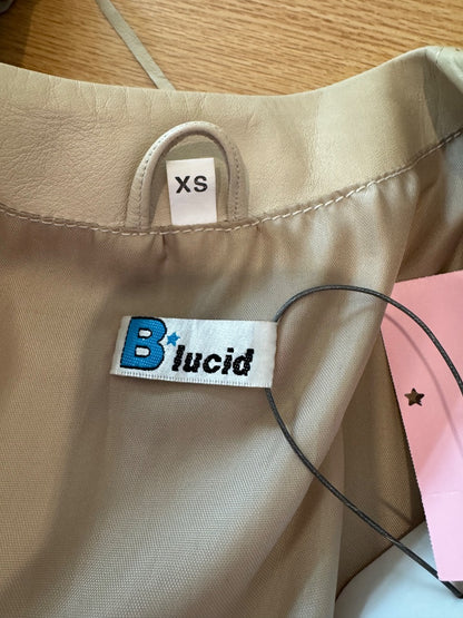 Blucid XS Tan fringe midi jacket w/ laces