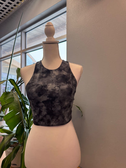 Athleta S Grey Tie Dye Longline Sports Bra