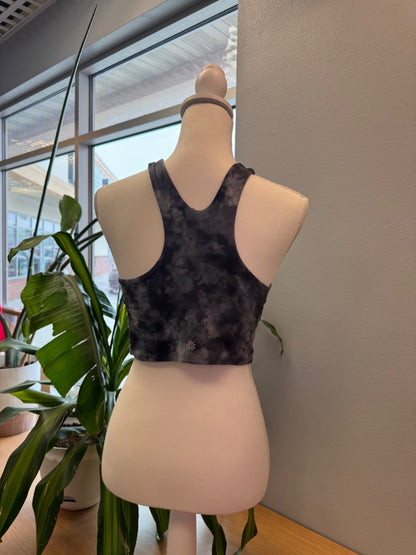 Athleta S Grey Tie Dye Longline Sports Bra