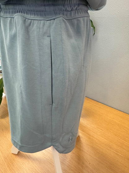 Athleta S Blue SS plain romper