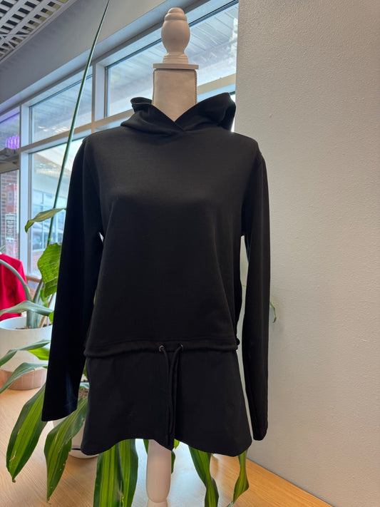 Athleta M Black LS Cinch Waist Hoodie