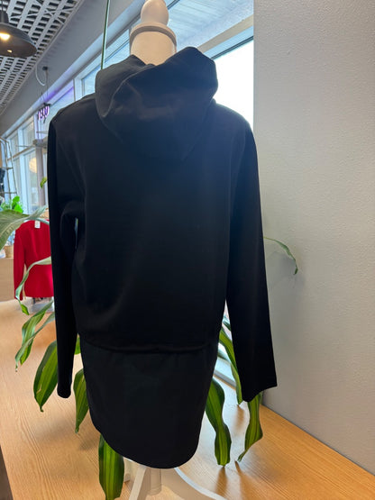 Athleta M Black LS Cinch Waist Hoodie