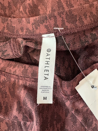Athleta M Red cheetah print LS crewneck