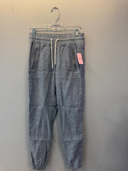 Athleta 0 Blue Linen slip on jogger w/ drawstring