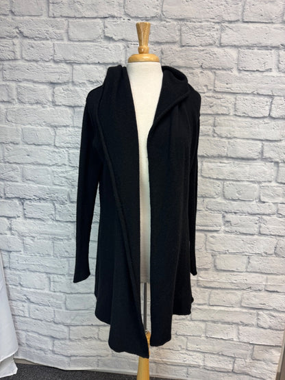 vince S Black CASHMERE blend open front hooded