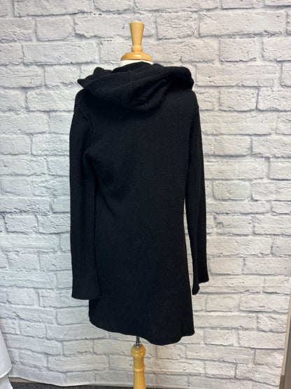 vince S Black CASHMERE blend open front hooded