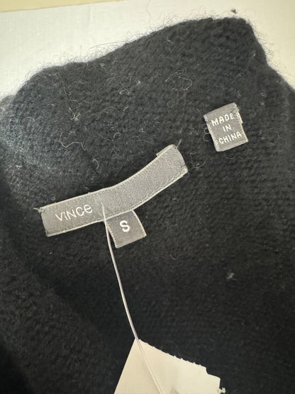 vince S Black CASHMERE blend open front hooded