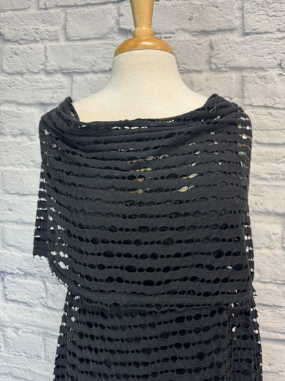 Alembika 2 Black NWT Slvless cowl holey Long w/slip