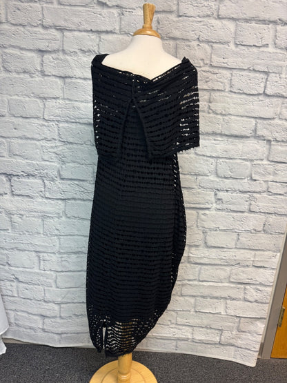 Alembika 2 Black NWT Slvless cowl holey Long w/slip