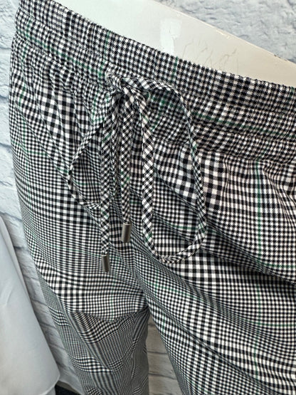 monse S white/green slip on plaid like