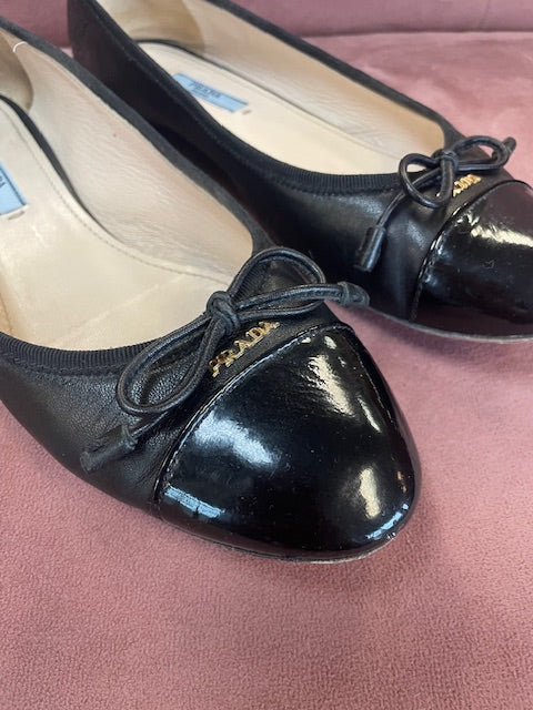 Prada Vintage Bow Ballet Flats