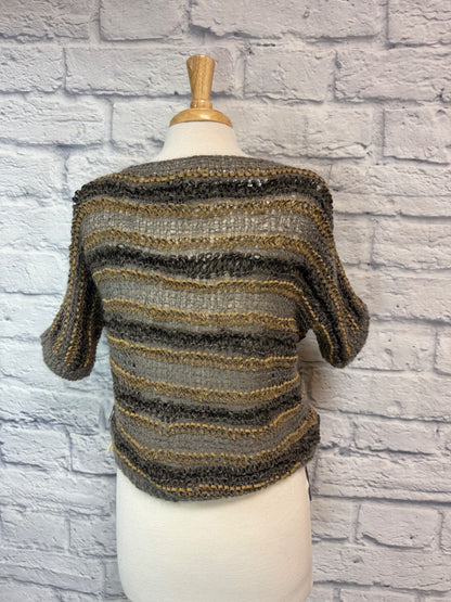 bird by Juicy Couture S Gray /tan woven "Ashen Stripe" NWT