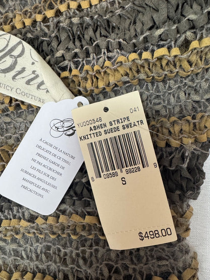 bird by Juicy Couture S Gray /tan woven "Ashen Stripe" NWT