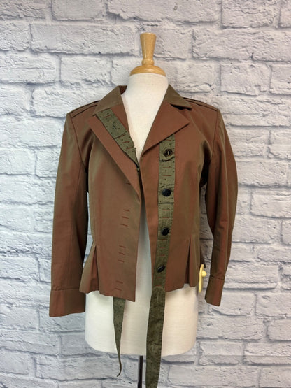 Yves Saint Laurent M Orange/Green Vntg Cotton w/ribbons