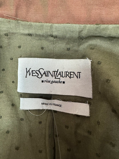 Yves Saint Laurent M Orange/Green Vntg Cotton w/ribbons