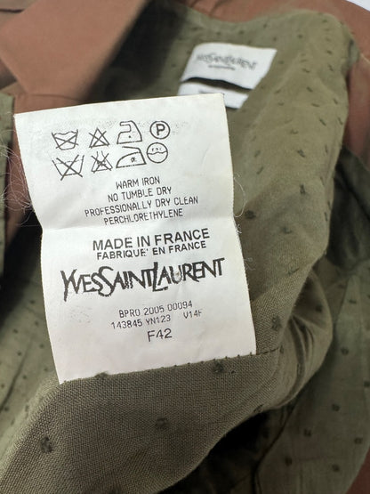 Yves Saint Laurent M Orange/Green Vntg Cotton w/ribbons