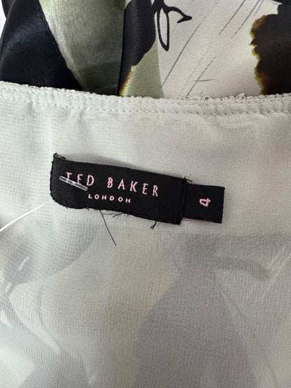 Ted Baker 4 Green Satin mini w/ BLK straps/belt