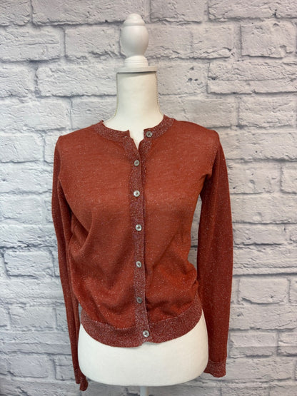 Alya S Orange LS shine Cardi