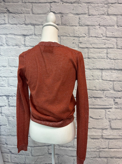 Alya S Orange LS shine Cardi