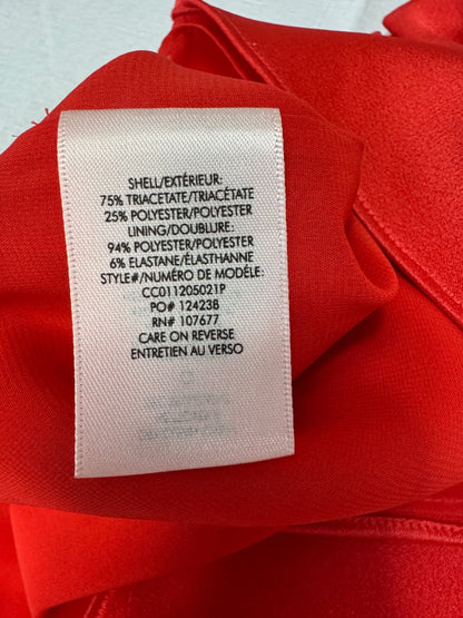 alice + olivia S Red silk high neck ruffle sleeveless