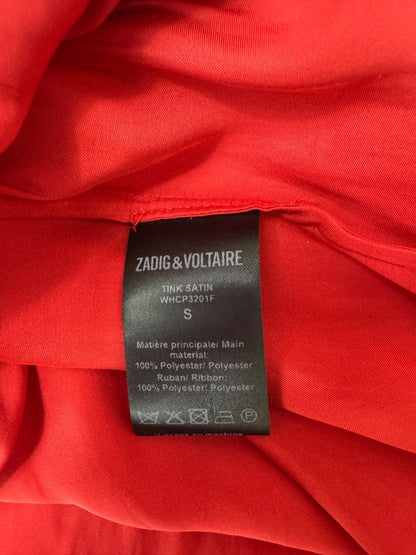 Zadig & Voltaire S Red LS V-neck Satin